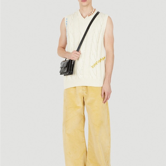 Marni Cream Knit Vest with colored stitching - Picture 1 of 5